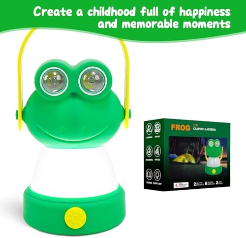 Outdoor Equipment LED Camping Lantern for Kids Age 6+, Battery Powered Night Light, Theme Gift for Children's Day, Birthday, Frog Style Lightweight Tent Lamp (Battery NOT Included) - Image 6