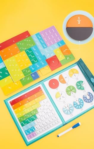 Ducational Highiy Magnetic Fraction Educational Puzzle,Magnet Montessori Fraction Puzzle for Hands and Brain Use，Teaching Aid for Classroom Homeschool - Image 2