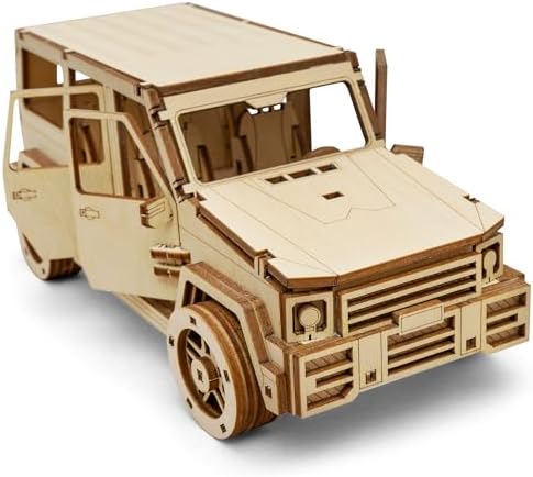CG Games 3D Wooden Puzzles,RoverPlex F9 Jeep Car Model Kit. Self Building Vehicle DIY Kits, Wood Puzzle Models for Kids to Build, Brain Teaser Educational Puzzle Gifts for 8 Years Old and Up by CG-HOMEGAMES