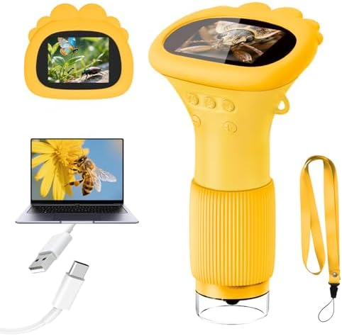 Microscope for Kids 1000X Handheld Digital Miniscope Stem Toys Gifts by Acoath