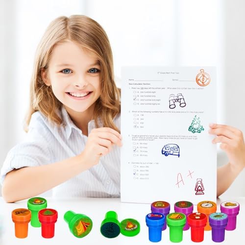 Cinrobiye 24 Pcs Camper Stampers Party Favor Set, Cute Camping Adventure Stamps for Kids Birthday Party, Classroom Rewards, Goody Bag Fillers, Outdoor Camping Themed Party Supplies - Image 5
