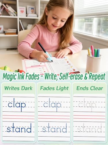 Reusable Magic Grooved Writing Practice for Kids 3-8, Disappearing Ink - Image 3