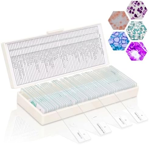 Tellegloww 60 Pcs Prepared Microscope Slides with Specimens for Kids by Tellegloww