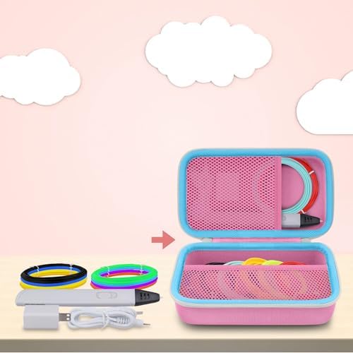 co2CREA Storage Case for 3D Printing Pen Set, Pink Case + White Zipper - Image 4