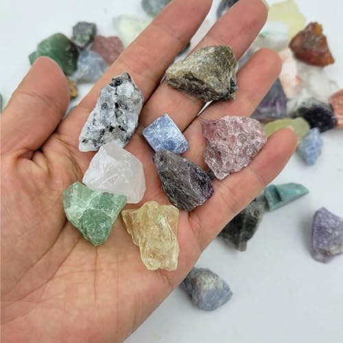 450 Pieces Rocks Collections for Kids, 40+ Kinds Gemstones and Crystals Set, Rocks and Minerals Science Kit Include 1.5lb Tumbled Chips Crystals and 1lb Tiny Rough Stones - Image 4