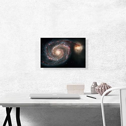 ARTCANVAS Hubble Telescope Spiral Whirlpool Galaxy Canvas Art Print Stretched Framed Painting Picture Poster Giclee Wall Decor - 18" x 12" (1.50" Deep) - Image 2