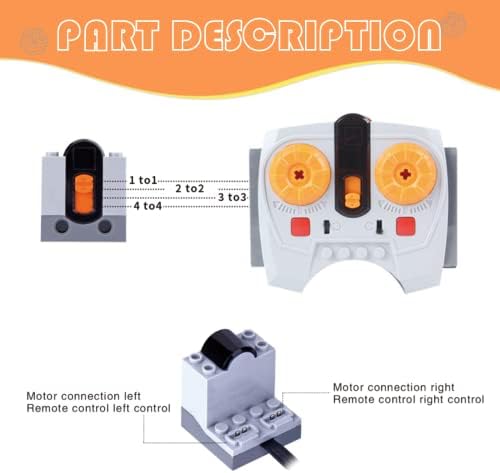 16 PCS Technology Power Function Motor Set Remote Control Motor Kit Compatible with Technic Power Function Kit - Image 4