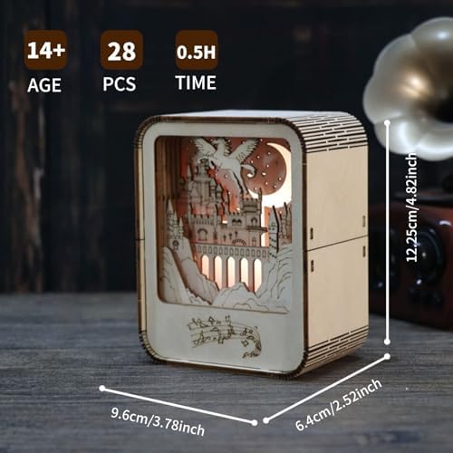 Handcrafted 3D Wooden Puzzle Kit – Castle-Themed DIY Assembly Model with Built-in Melody Night Light for Adults and Hobbyists - Image 5