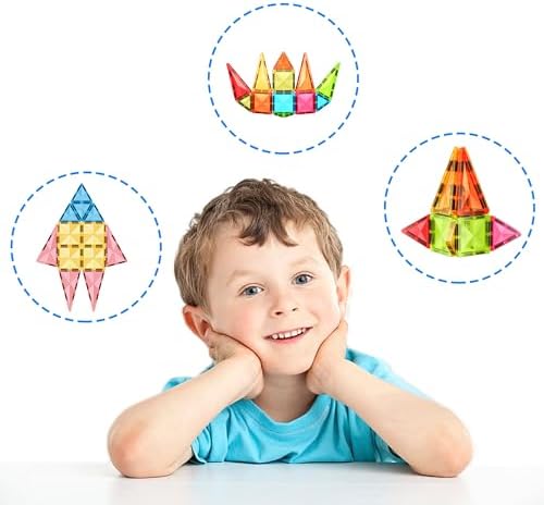 Magnet Tiles Building Block Toy Set Travel Size Mini Diamond Series Magnetic Construction Magnetized Connecting Blocks Promote Fun STEM Learning Child Brain Development for Ages 3+ EPM12 - Image 4