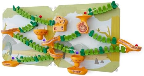 Oribel VertiPlay Magnetic Marble Run | 100 pcs STEM Toy, Dino Quest Edition | 2 Magnetic Play Boards | Wall Toy for Kids Age 5+ | Magnetic Track-Building Set | Dinosaur-Themed Stick-On Playboard - Image 2