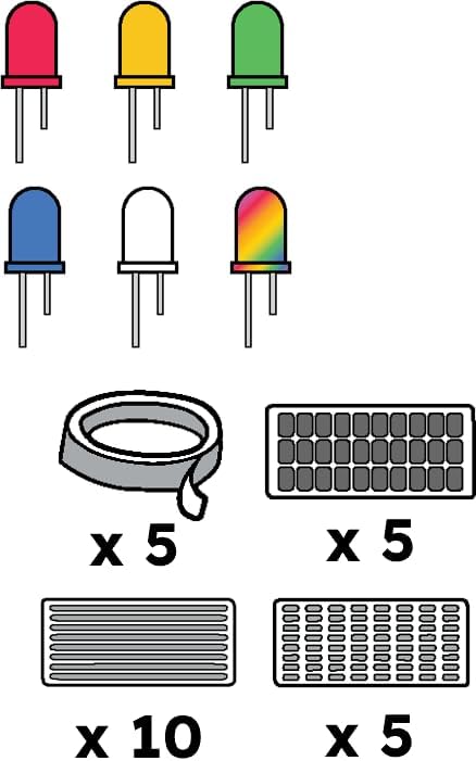 Through-Hole LED Class Set (Power NOT Included) 40 Students - Paper Circuits Level 3
