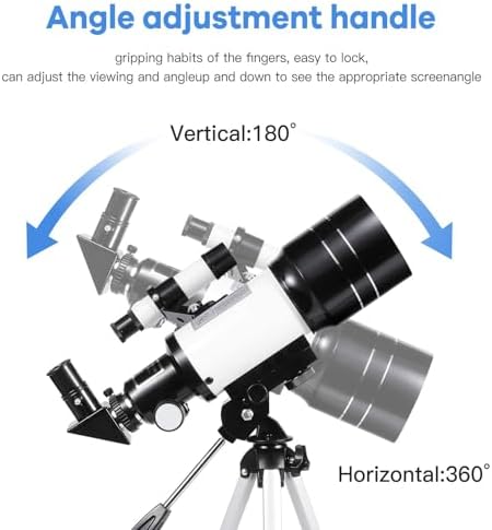 Telescope for Kids & Adults, 70mm Aperture 300mm Telescopes for Astronomy Beginners, 15X-150X Magnification Portable Refractor Telescope with Adjustable Tripod, Phone Adapter - Image 3