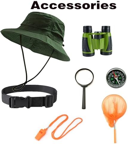 KAIPUTE Kids Explorer Adventurer Costume Boys Girls Safari Camping Trailblazer Jungle Seeker Outdoor Kit 3-13 Years - Image 5