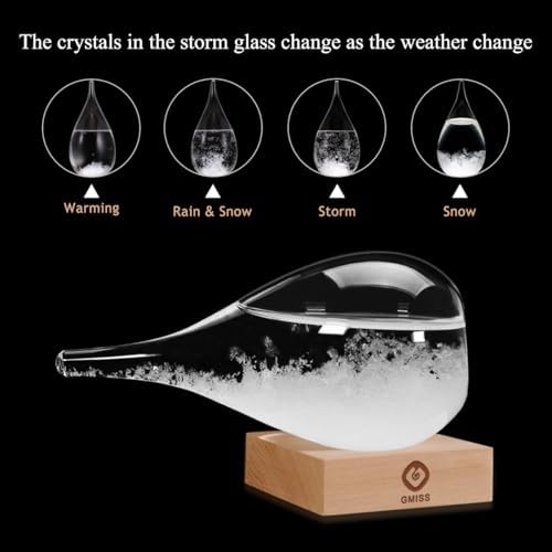 Storm Glass Weather Predictor,Christmas Snow Globe Storm Glass Barometer Weather Predictor, Home and Office Decorative Glass Bottles, - Image 2