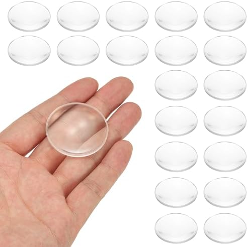 PATIKIL 20 Pack Biconvex Lens, 37mm Dia. 42mm Focal Length Aspheric Optical Lenses Magnifier Paperweight Acrylic Double Convex for DIY Office Desk Home Science Experiment Telescope by PATIKIL
