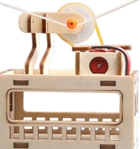 DIY Wooden Sightseeing Cable Car Model Kit, Gear Drive Science Toy, 4.72×4.33 in for Kids and Beginners - Image 2