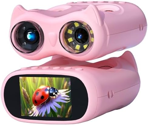 2.0" Pocket Kids Microscope, 2 in 1 1000X Handheld Digital Microscope & 10X Telescope for Kids - Science Kits STEM Toys - Gifts for Girls Boys Ages 3 4 5 6 7 8 9 10 11 12（Pink） by pozifu