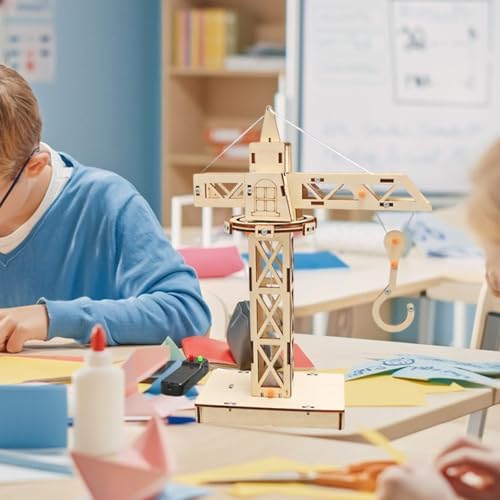Wood Mechanical Building Toy, Stem Models Building Toy, Tower Cranes Science Experiments DIY for Teens, Children, Kids - Image 6