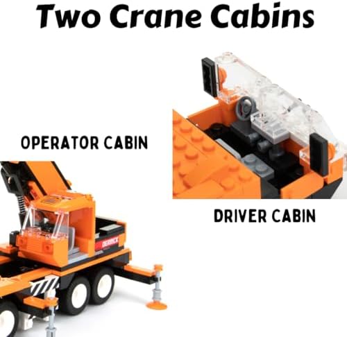 Block Builder Mobile Crane Building Block Set (475pcs) and Construction Tower Crane. Two Building Kits in one Set! Toy Blocks Suitable for Boys and Girls. - Image 6