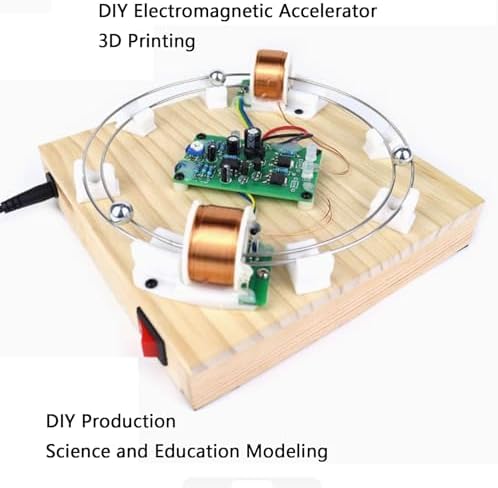 3D Printed Electromagnetic Coil Accelerator,DIY Electromagnetic Induction Iron Ball Circular Motion Coil, Magnetic Field Magnetic Force Hands-On Physics Experiment Kit for Adults - Image 2