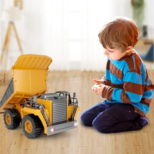 Dwi Dowellin Remote Control Dump Truck Toys for Boys 4-7,Construction Rc car with Lights/Sounds for Kids Age 8-12 Year Old,Ideal for Boys Age 3+ - Image 4