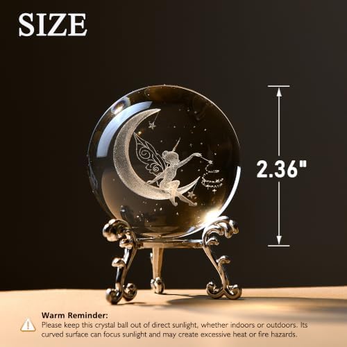 IFOLAINA 3D Fairy Crystal Ball Fairy Sphere Gifts for Girl Her - Image 4