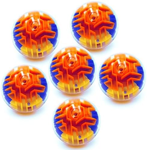 Nothers 3D Maze Brain Teaser Puzzles, 6 Pcs Set, Modern Style, Ages 6-12, Bright Colors, Beginner Level, Spatial Awareness, Patience Skill, Hand-Eye Coordination, Focus by Yomwet
