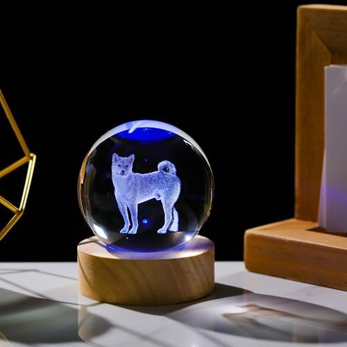 3D Shiba Inu Gifts for Women - Crystals Ball 60mm - Shiba Inu Figurines Decor Glass Animals Figurine - Birthday, Lovers Keepsake Paperweight - Image 4