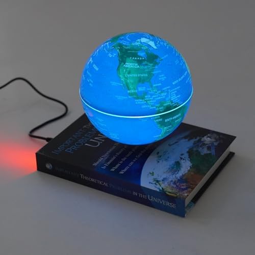 Magnetic Levitation Globe with LED Lights, 6-Inch Floating Geographic Globe, Educational World Map for Home Office Decor, Kids & Adults - Image 4