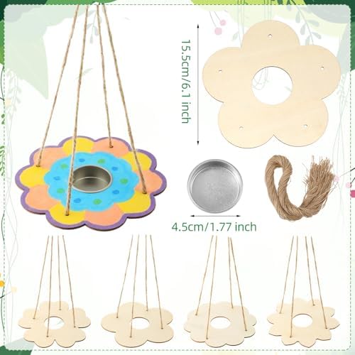 DoubleFill 100 Pack Bird Feeder Craft Kits for Kids Ages 3-8 Bird Feeder Craft Kits with Stainless Steel Bowls DIY Kids Crafts Wooden Art Painting Outdoor Bulk Toys for Children VBS Crafts - Image 2