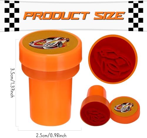 Cinrobiye 24 Pcs Race Car Stampers Party Favor Set, Cute Racing Car Stamps for Kids Birthday Party, Classroom Rewards, Carnival Prizes, Goody Bag Fillers, Racing Themed Party Supplies - Image 3