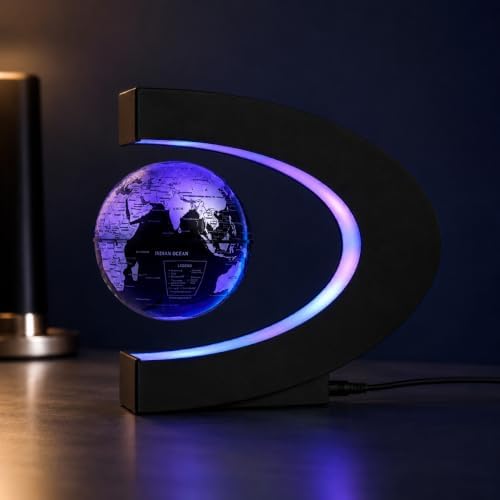 Magnetic Floating Globe with 7 Colors LED Lights, 360° Rotating Lamp, STEM Geography, Gift for Men, Husband, Father, Kids, Birthday or Holiday - Image 4