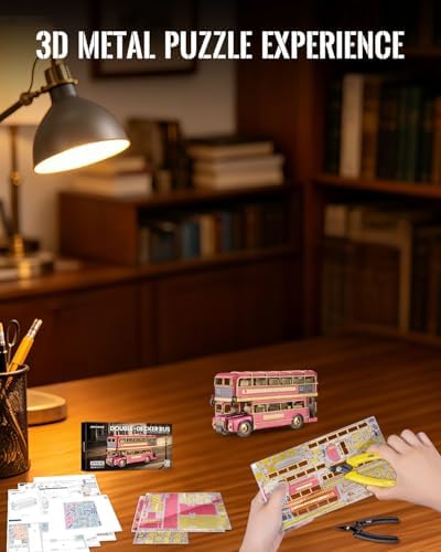 Piececool 3D Metal Puzzles Double-Decker Bus Metal Model Kits for Adults Collectible Interactive DIY Building Model,Desk Decor, Engineering Gifts for Men Teens 16+ - Image 4