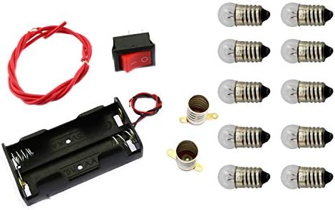 1Kit Electrical Circuit Experiment Set Home School Educational Set Fun Physics Experiment Homemade Series Circuits DIY Materials (Bulb Rated Voltage: 2.5V) by RuiLing