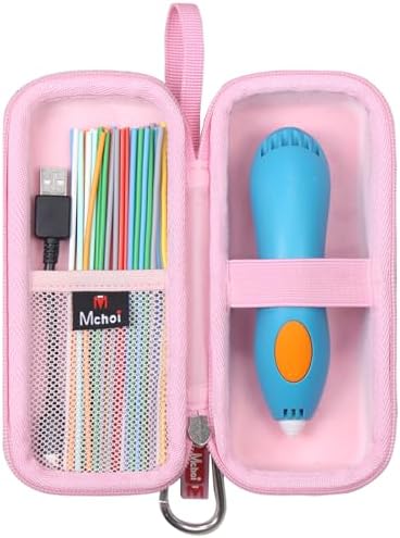 Mchoi 3D Printing Pen Case for 3Doodler Start+ Essentials 3D Printing Pen for Kids, Shockproof Travel Storage Pen Refills Bag for Boys & Girls, Case Only (Pink) - Image 2