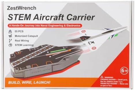 Airplanes Launcher STEM Toy for Kids Ages 6-14 Years, Complete STEM Kit, Build Carrier & Launch Foam Airplane Toy, Learn Circuits & Aerodynamics, Science Kits for Age 8-12 by ZestWrench