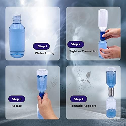 Tornado Maker, Weather Toys, Ultra-Light Aluminum Connecting Tube, Including 2 Empty Bottles, Watertight Tornado Toy, Suitable for Kids' Science Experiments (Silvery) - Image 4