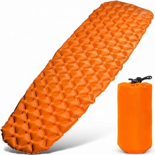Sleeping Pad for Camping - Patented Camp Mat, Ultralight - Best Compact Inflatable Air Mattress for Adults & Kids - Lightweight Hiking, Backpacking, Outdoor & Travel Gear by OutdoorsmanLab