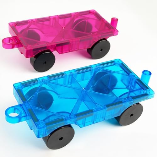 Bmag 2PCS Magnetic Car Set,Construction Vehicle Building Tiles,Magnet Toys Compatible with Magnetic Tiles,STEM Educational Toys for Boys and Girls by BMAG
