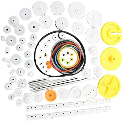 DAGIJIRD Plastic Gears Pulley Belt Motor Gear Set Worm Kits Robot Car Motor Toy DIY Parts Assortment 82Pcs by DAGIJIRD