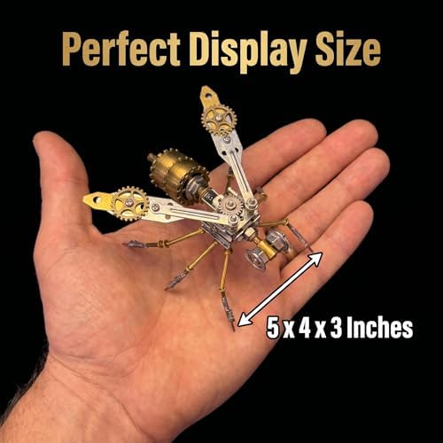 3D Metal Puzzles for Adults Teens-160+Pcs-Mechanical Wasp Bee Insect Models-3 Hours to Build-Ideal for Birthday Gifts and Decorations(Mechanical Wasp A) - Image 3
