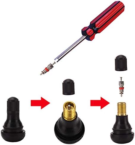 FEBRYTOLD Tire Valve Stem Tool Remover & Installation, 6 Pcs TR412 Snap-in Valve Stems with Valve Stem Cores, 1 Pcs Single Head Tire Valve Core Remover Installer Tool (14 Pcs) - Image 4