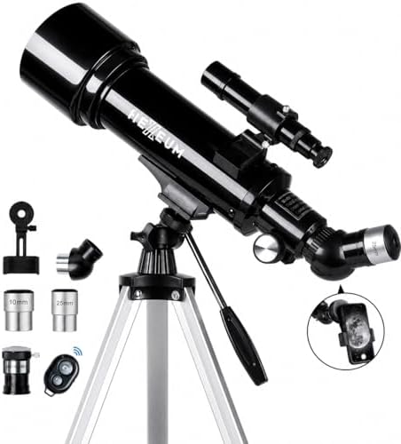 Koolpte Telescope for Kids, 70mm/500mm AZ Refractor for Beginners, Black by Koolpte
