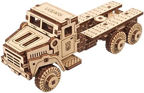 UGEARS Military Truck 3D Puzzle - Wooden Model Kit for Adults to Build - Mechanical Model Truck Car Making Kit - 3D Jigsaw Puzzle Wood Off-Road Car - DIY Brain Teaser Puzzle Construction Set by UGEARS-ModelingJoy