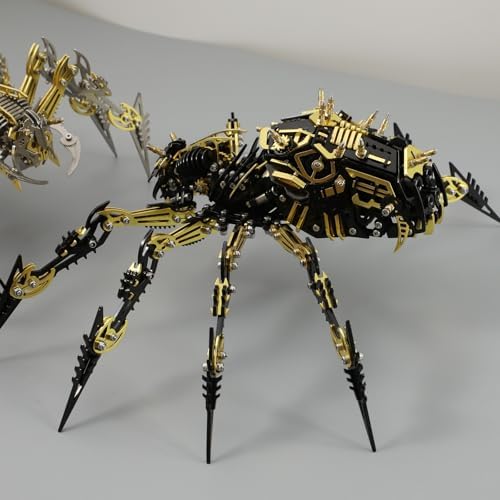 3D Metal Assembly Model Set Mechanical Spider Model Kit for Adults, 800pcs Brain Teaser STEM Kit for Kids, DIY Hobbies for Men Women - Creative DIY Gift for Adults & Teens (Black Gold) - Image 5