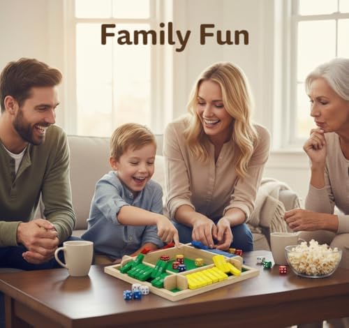 Shut The Box Game Wooden Board Dice Game, 2-4 Players Table Math Games for Kids and Adults, Fun Family Game Night Classroom Home Party or Pub Strategy Games - Image 7