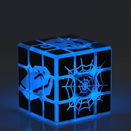 Halloween Glow in Dark Fluorescent Speed Cube 3x3 Luminous Magic Cube Puzzle Brain Teaser Game Toy by XINGLETOYS