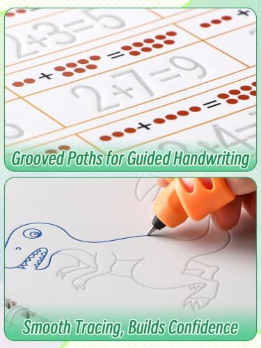 Reusable Magic Grooved Writing Practice for Kids 3-8, Disappearing Ink - Image 4