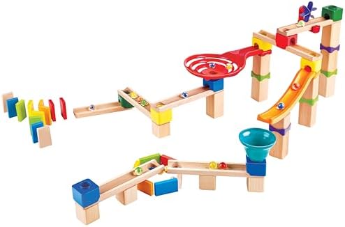 Hape Marble Run Race Track | Wooden DIY Marble Run Set with Dominoes, STEAM Educational Learning Toy, 81 Pieces, for Kids 3 Years+ - Image 3