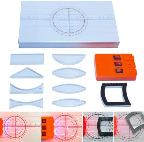 EXBEPE Physics Optics Experiment Set Prisms Convex Lens Triple Laser Refraction School Light Refraction Reflection Learning Educational Science Kits by BOJIAQI